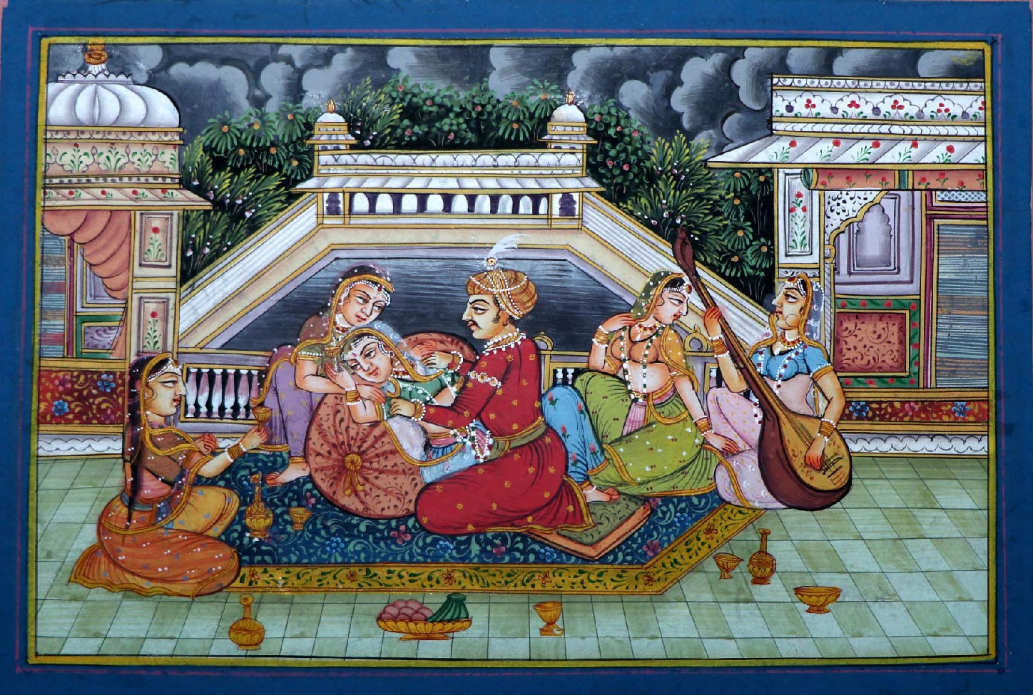 6 miniature paintings.. 6.25 by 9.25 inch border to border