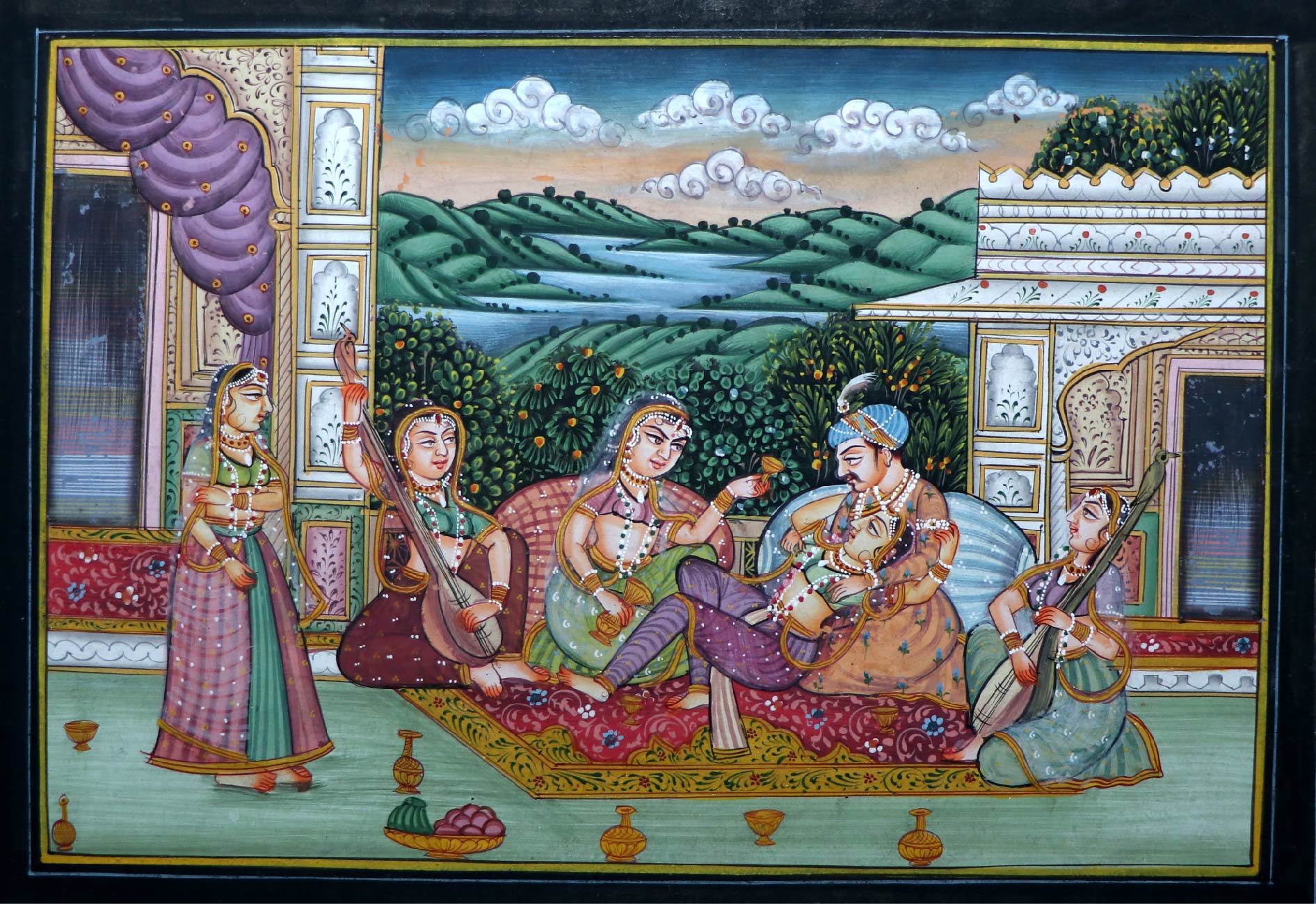 9 miniature paintings...... 7 by 10 inch border to border